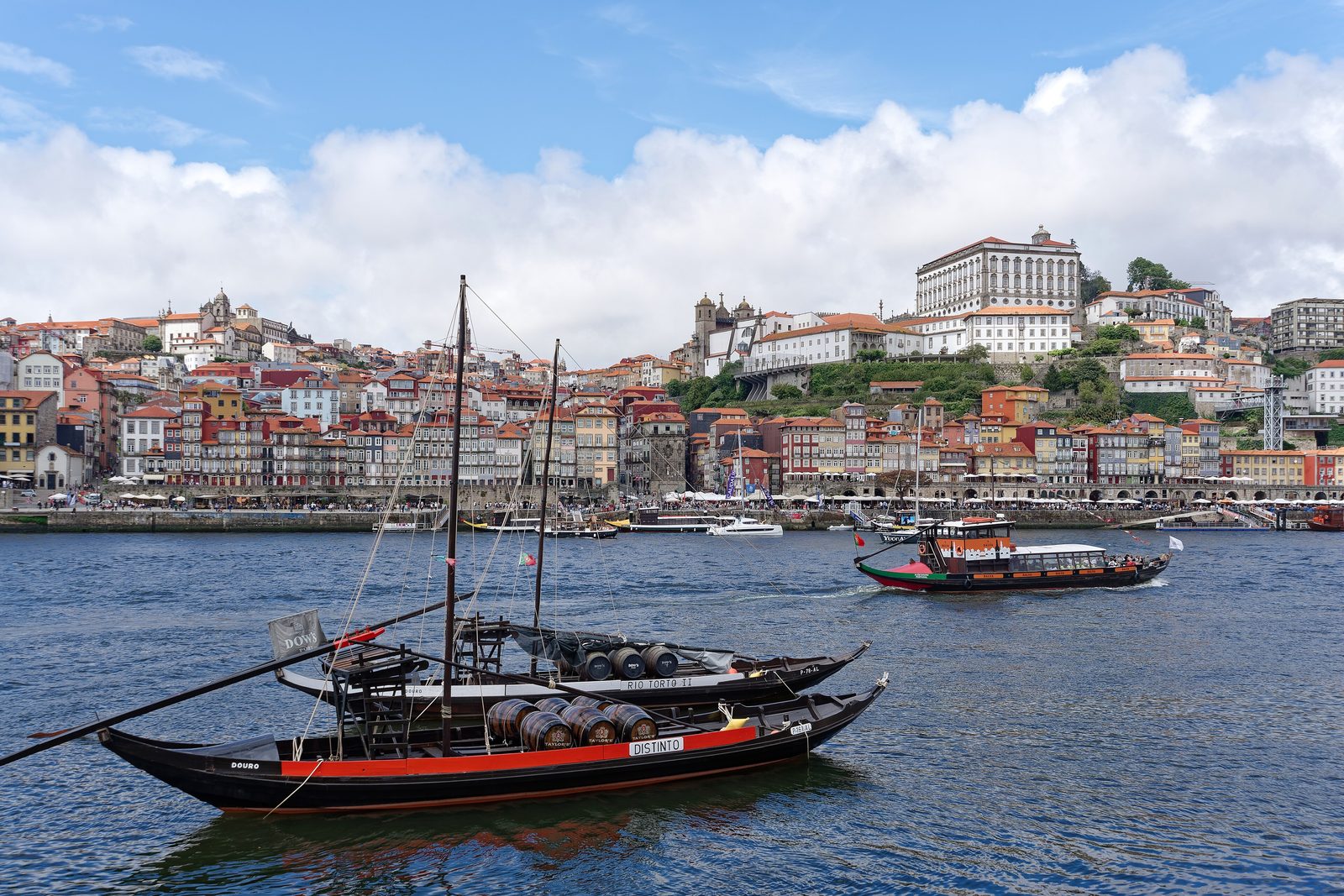Rabelo boats and Ribeira from Cais de Gaia